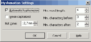   Hyphenation Settings